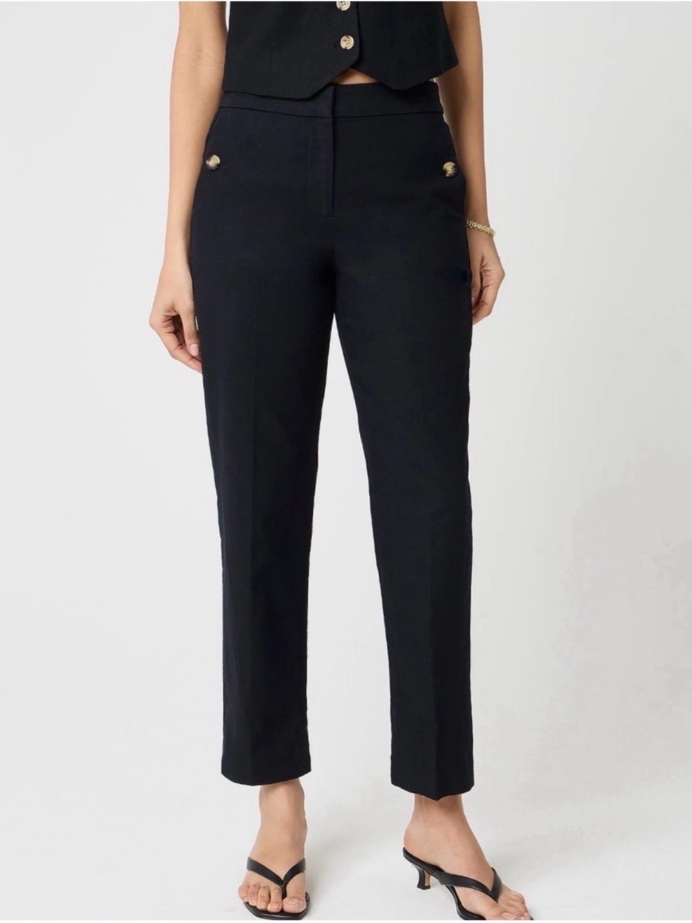 NWT J. Crew Linen-cotton blend elastic-back Sailor pant Size 10